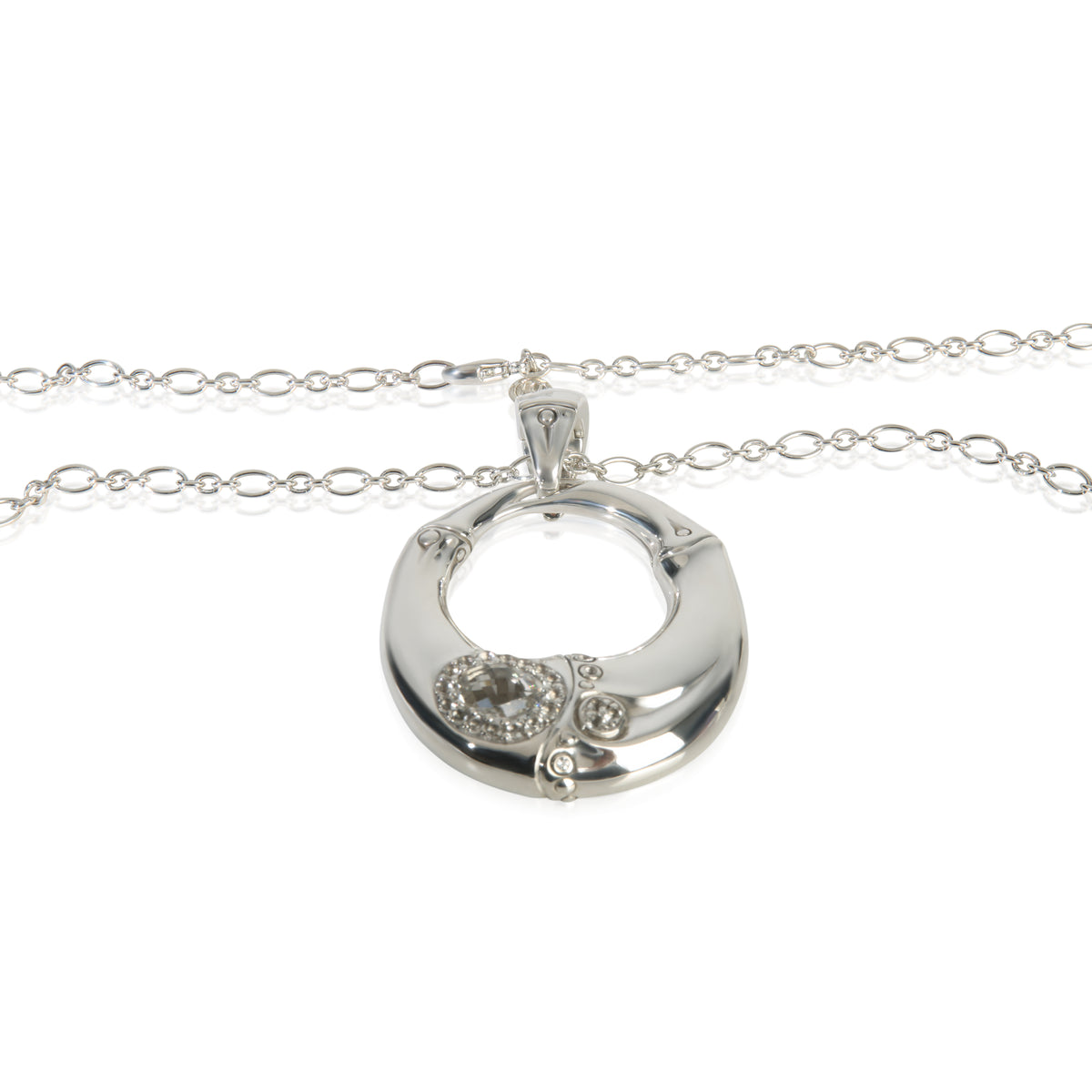 Sterling Silver Topaz Bamboo Necklace