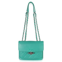 Green Quilted Calfskin Small CC Box Flap Bag