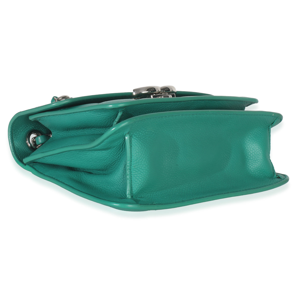 Green Quilted Calfskin Small CC Box Flap Bag