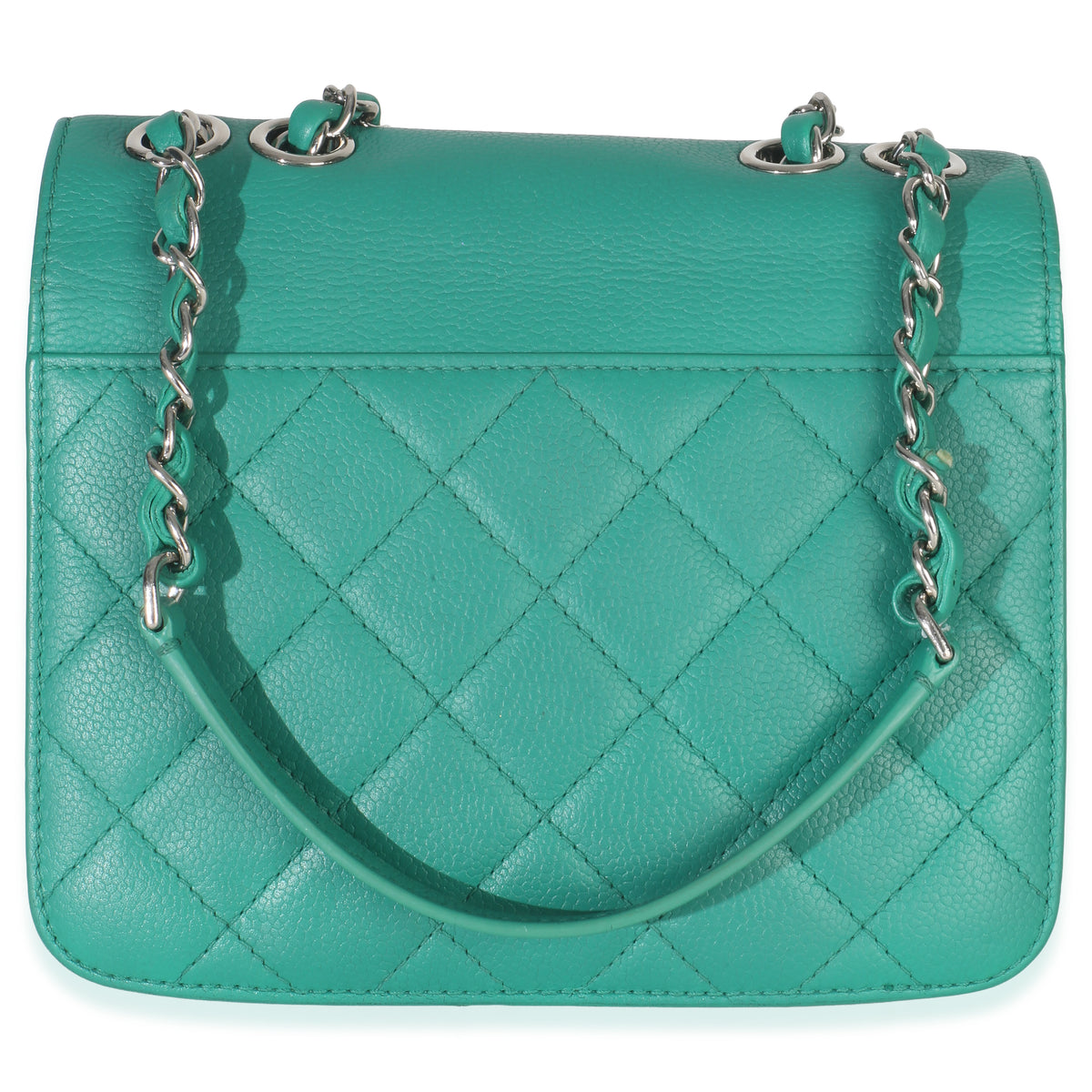 Green Quilted Calfskin Small CC Box Flap Bag