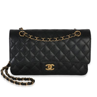 Chanel Black Quilted Caviar Medium Classic Double Flap Bag Handbag fv