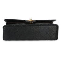 Chanel Black Quilted Caviar Medium Classic Double Flap Bag Handbag stamp