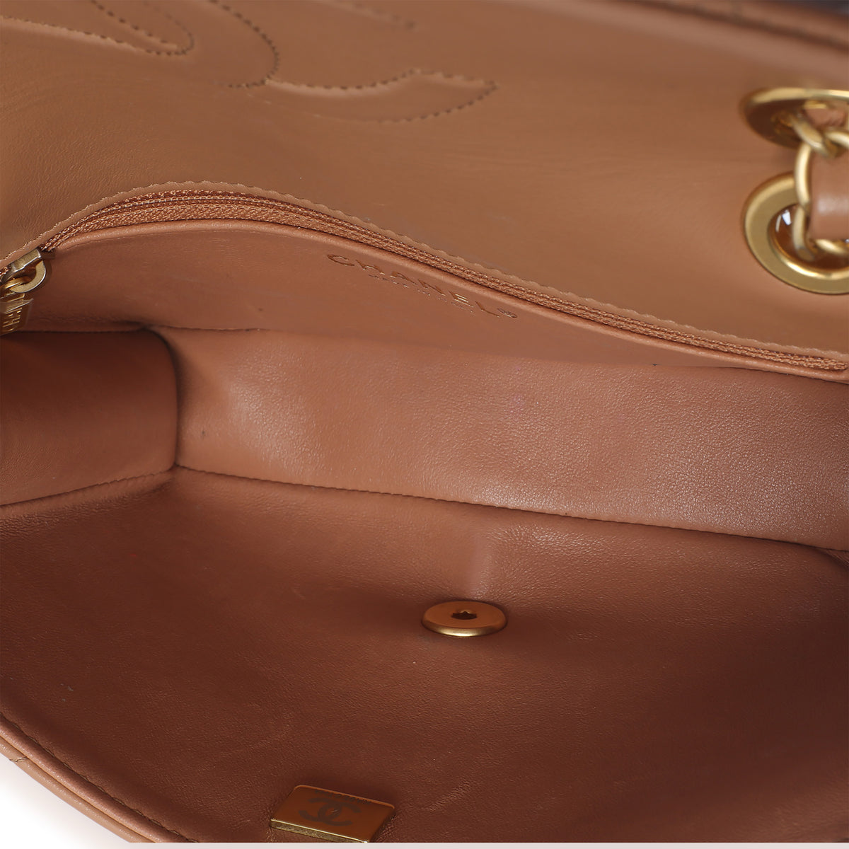 Chanel Tan Quilted Calfskin CC Flap Bag Handbag ad1