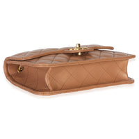 Chanel Tan Quilted Calfskin CC Flap Bag Handbag box