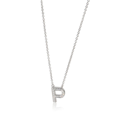 Tiffany & Co. Platinum Diamond Initial P Pendant fv