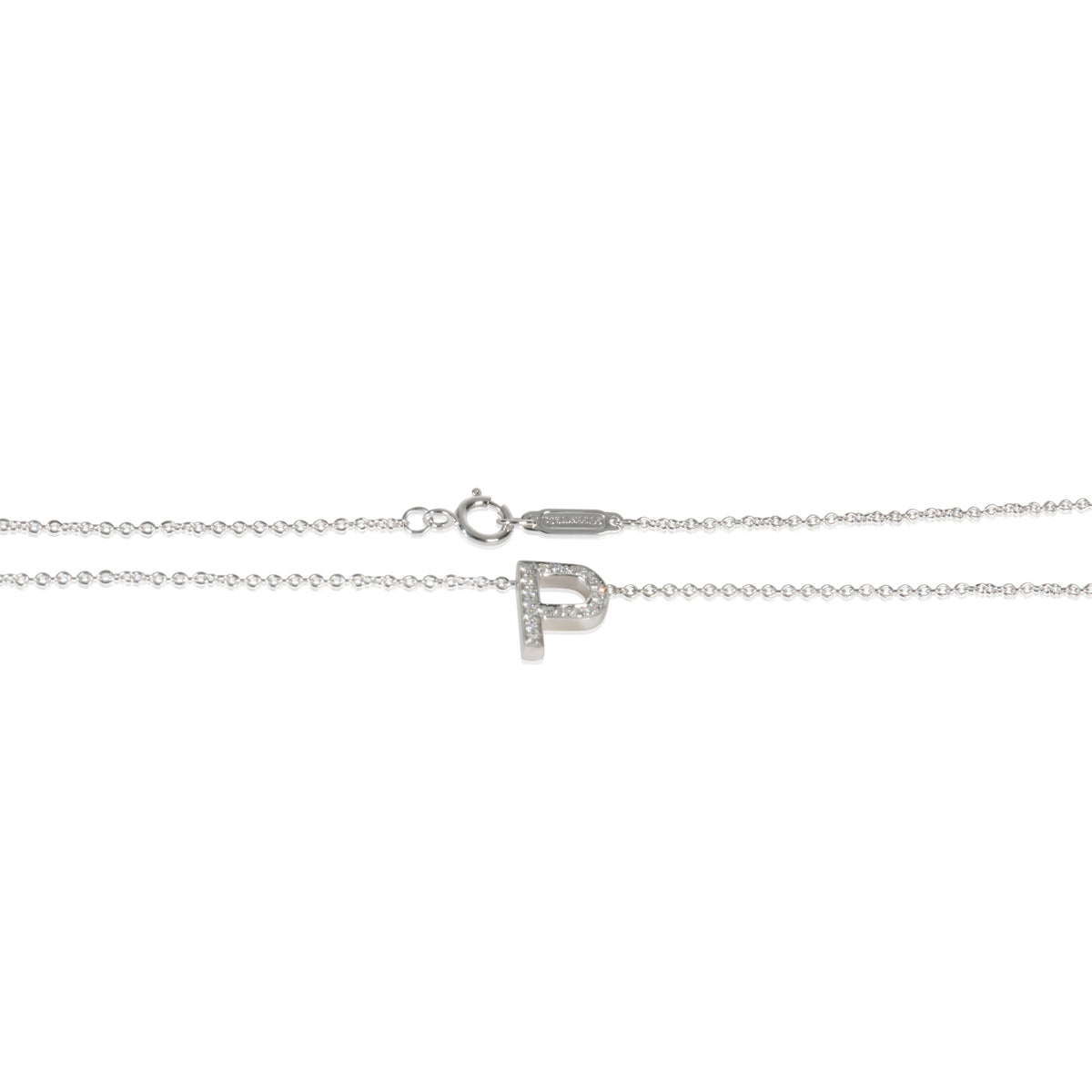 Tiffany & Co. Platinum Diamond Initial P Pendant sv