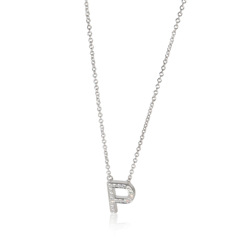 Sterling Silver Diamond Initial P Pendant