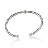Yellow Gold & Sterling Silver  Classic Cable Station Bracelet