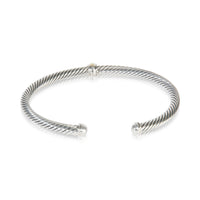 Yellow Gold & Sterling Silver  Classic Cable Station Bracelet