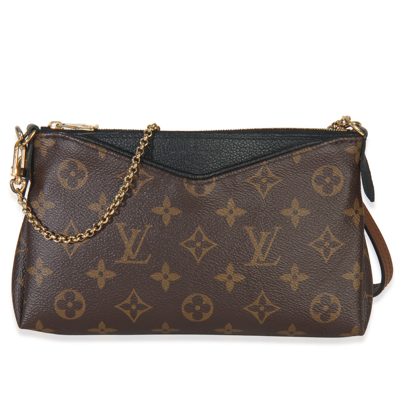 Black Monogram Canvas Pallas Clutch