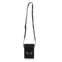 Black Boarded Plutone Calfskin Mini Horsebit 1955 Crossbody Bag