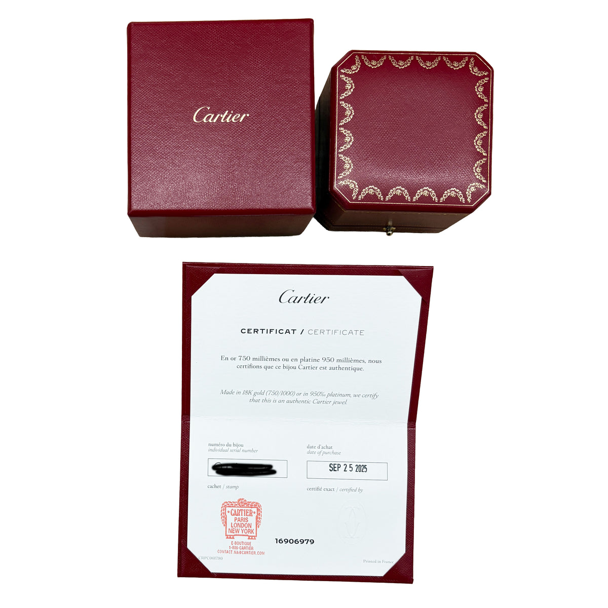 Cartier Yellow Gold Diamond C de  Band box