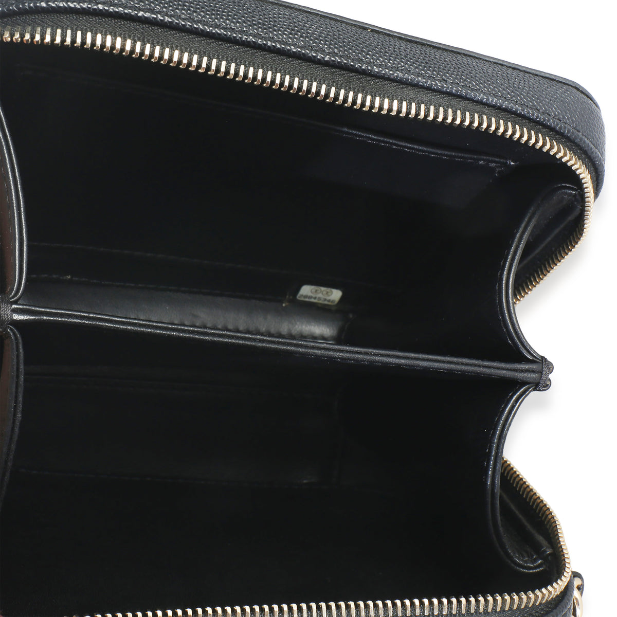 Black Quilted Caviar Small CC Filigree Vanity Case