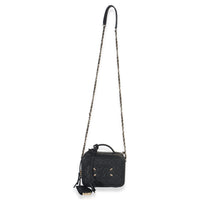 Black Quilted Caviar Small CC Filigree Vanity Case