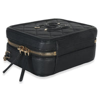 Black Quilted Caviar Small CC Filigree Vanity Case