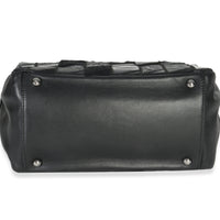 Chanel Black Lambskin Python Patchwork Shoulder Bag Handbag stamp