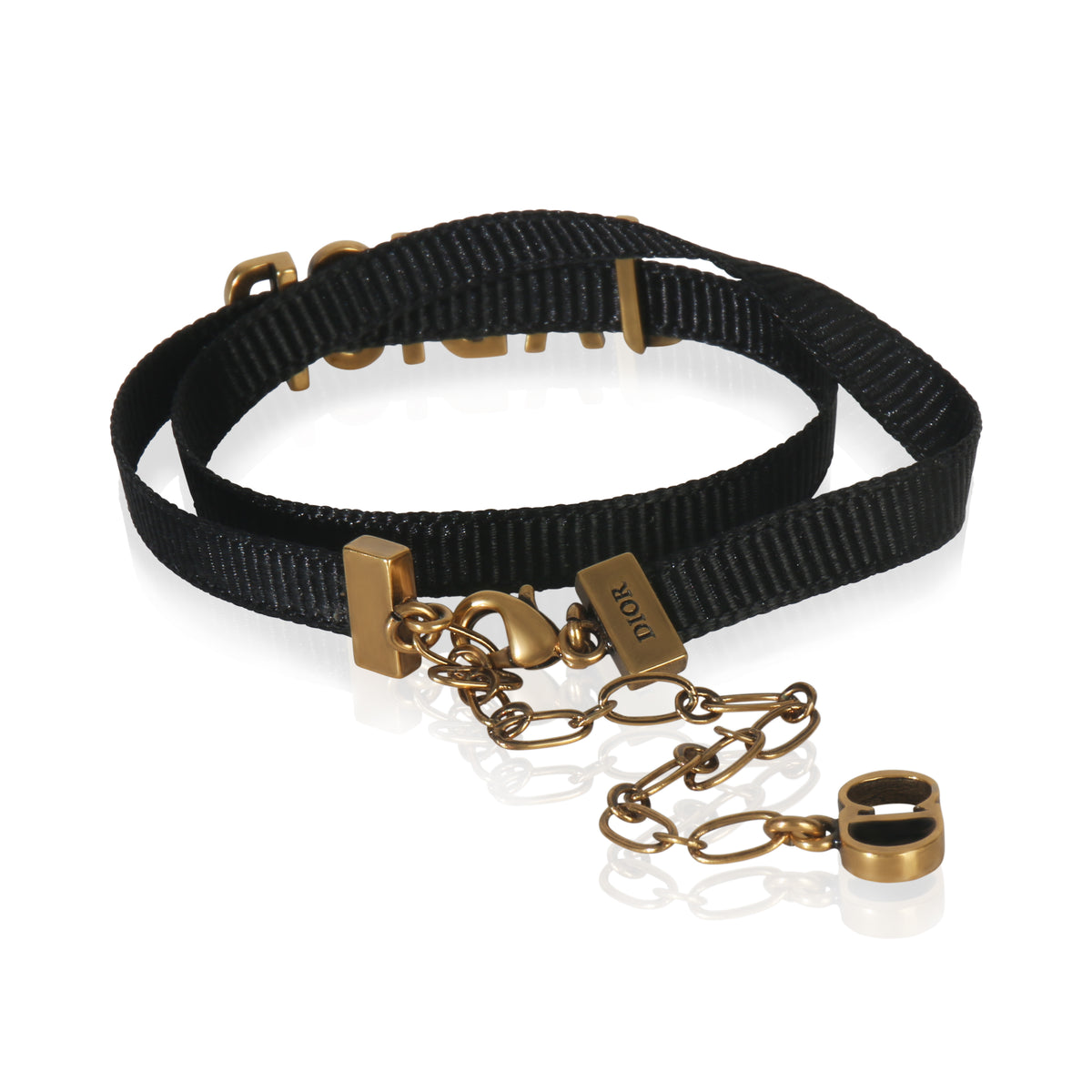 Gold-Plated  Ribbon JAdior Choker Necklace