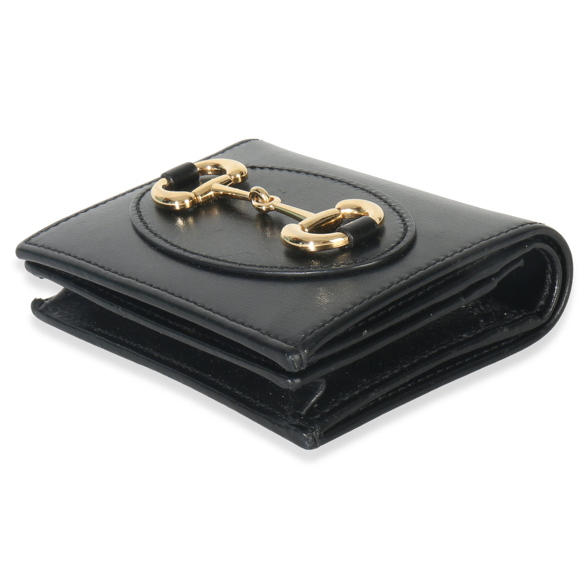 Gucci Black Calfskin Horsebit 1955 Card Case Handbag box