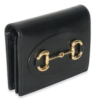 Gucci Black Calfskin Horsebit 1955 Card Case Handbag pv