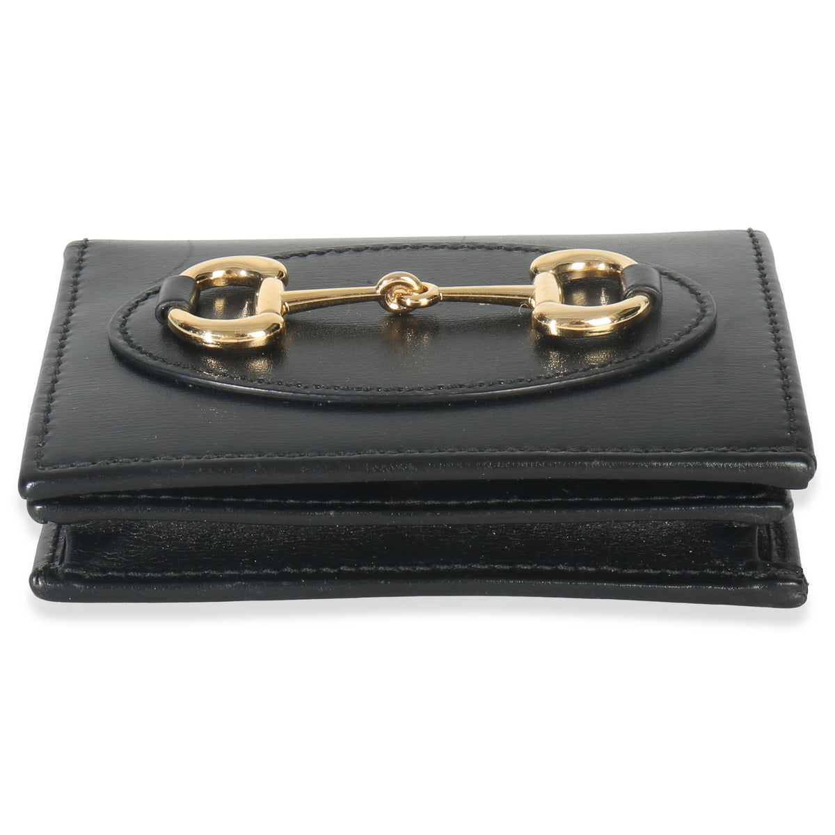 Gucci Black Calfskin Horsebit 1955 Card Case Handbag stamp