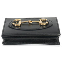 Gucci Black Calfskin Horsebit 1955 Card Case Handbag stamp