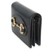 Gucci Black Calfskin Horsebit 1955 Card Case Handbag sv