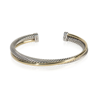 Yellow Gold & Sterling Silver  Crossover Bracelet