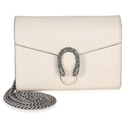 Gucci Mystic White Dollar Calfskin Mini Dionysus Chain Wallet Handbag fv