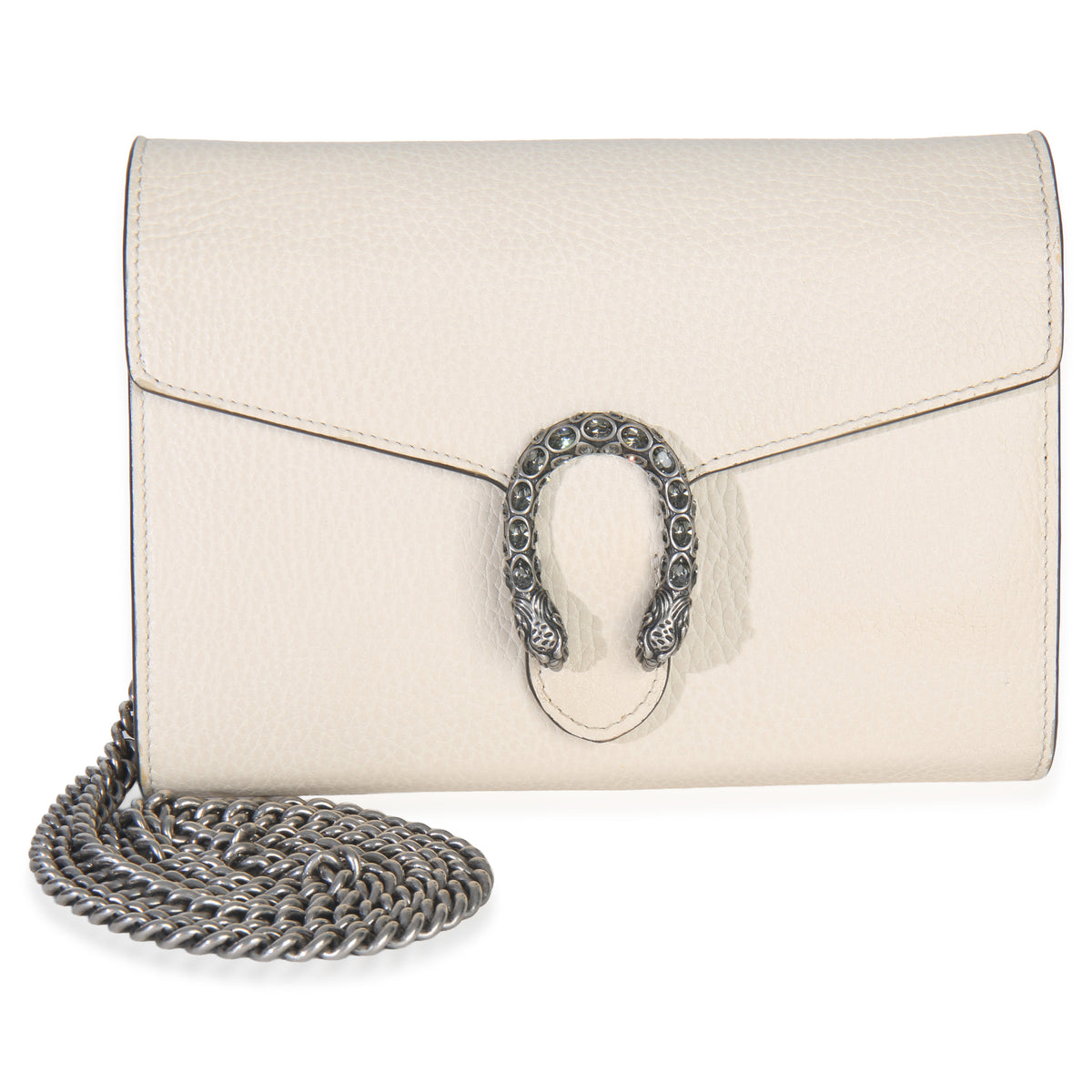 Gucci Mystic White Dollar Calfskin Mini Dionysus Chain Wallet Handbag fv