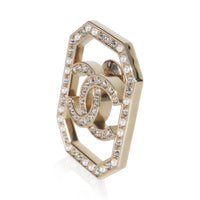 Chanel Gold Plated  2023 Faux Pearl & Strass CC Brooch sv