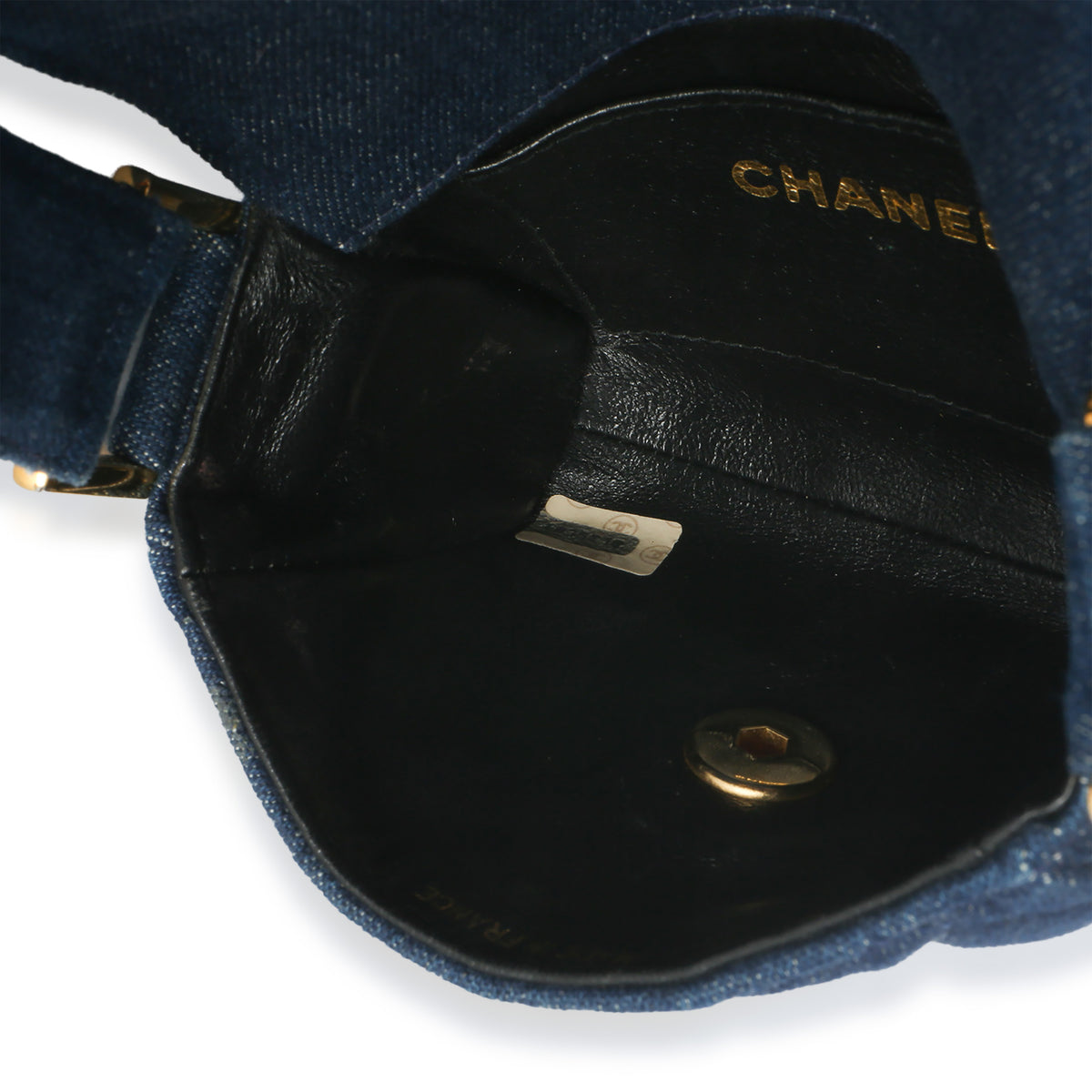 Chanel Vintage Blue Quilted Denim Mini Single Flap Bag Handbag av