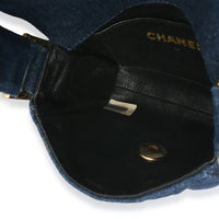 Chanel Vintage Blue Quilted Denim Mini Single Flap Bag Handbag av