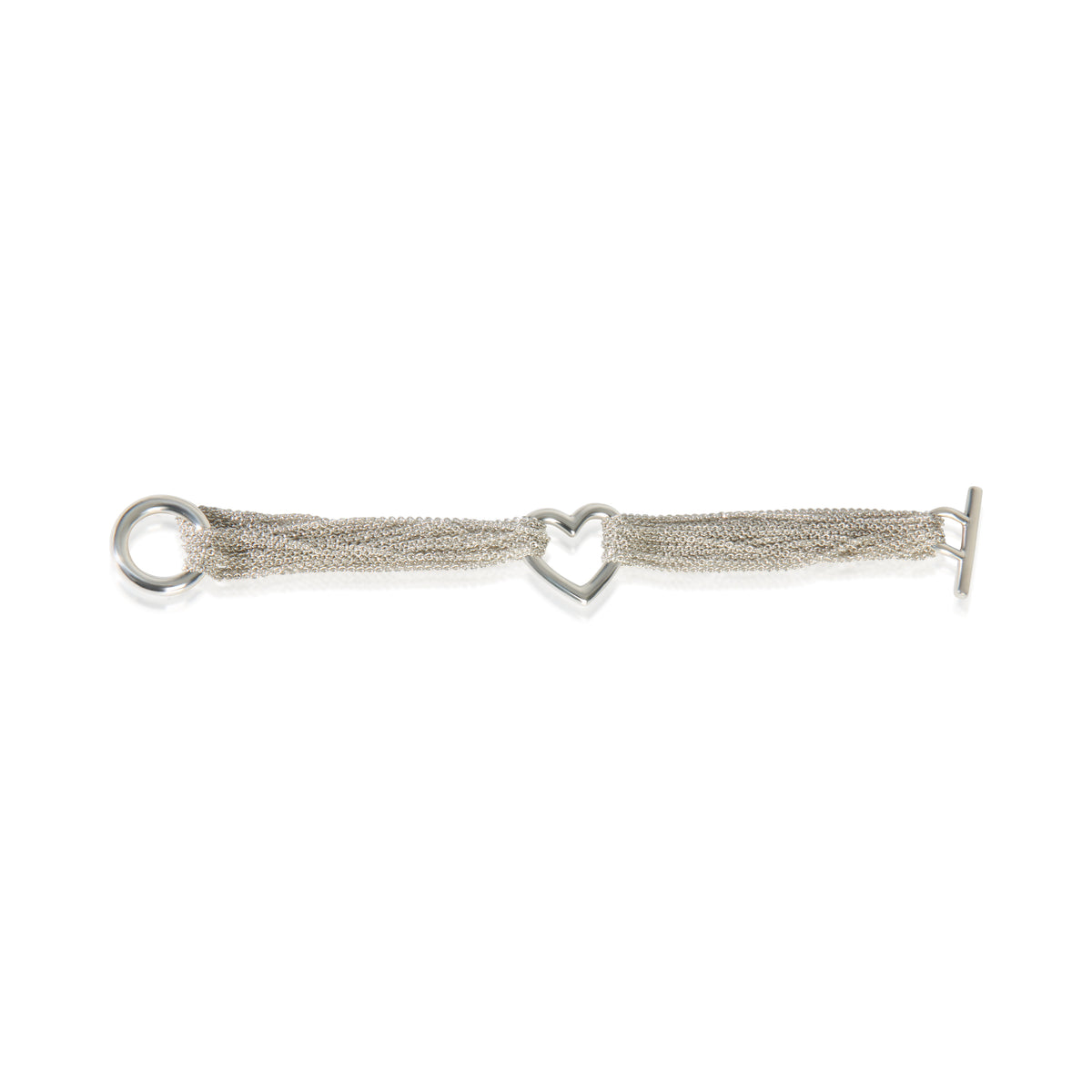 Sterling Silver  Multi Strand Heart Bracelet