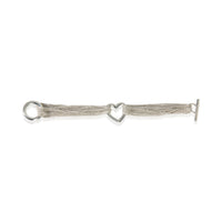 Sterling Silver  Multi Strand Heart Bracelet