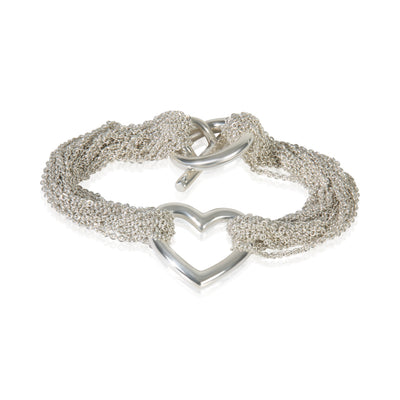 Sterling Silver  Multi Strand Heart Bracelet