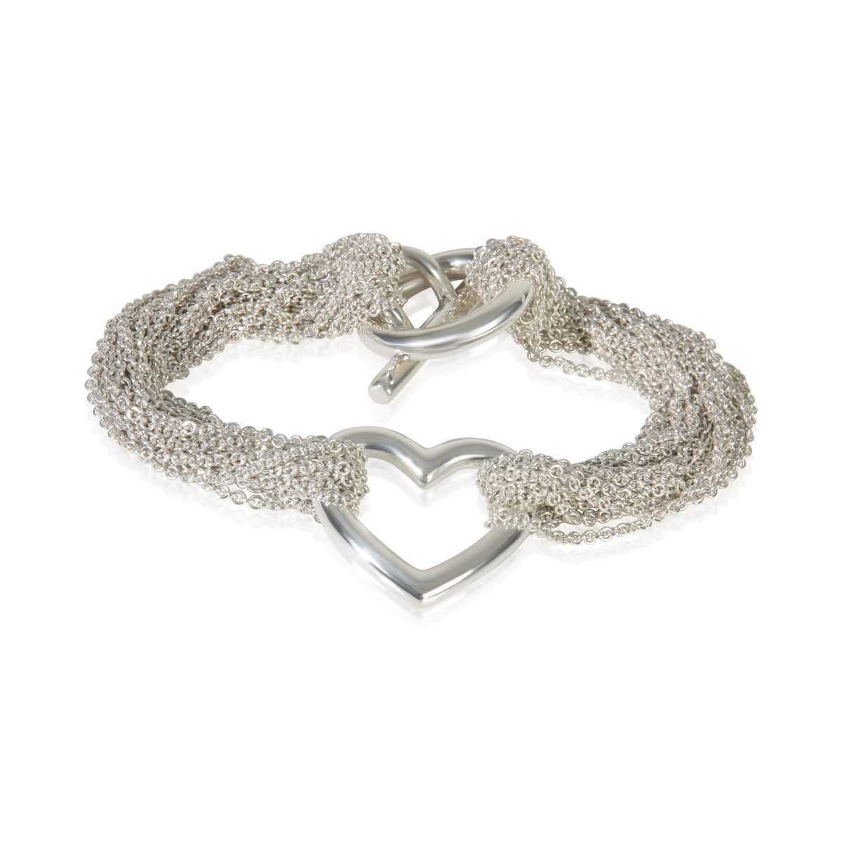 Sterling Silver  Multi Strand Heart Bracelet