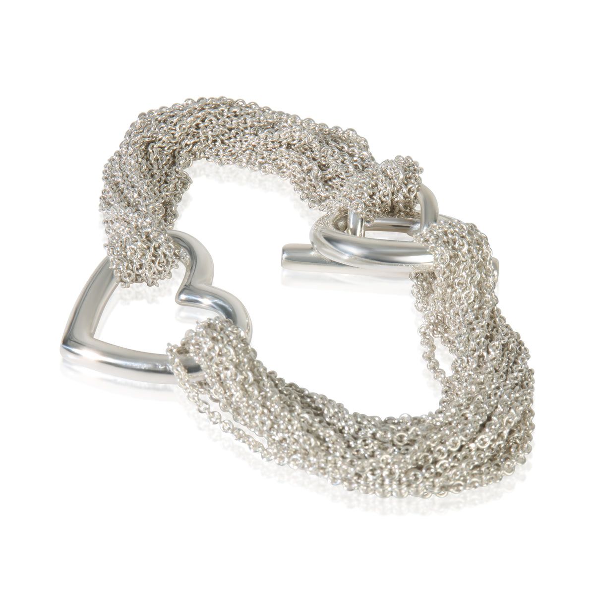Sterling Silver  Multi Strand Heart Bracelet
