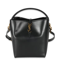 Saint Laurent Black Shiny Calfskin Small Le 37 Bucket Bag Handbag fv
