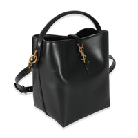 Saint Laurent Black Shiny Calfskin Small Le 37 Bucket Bag Handbag pv