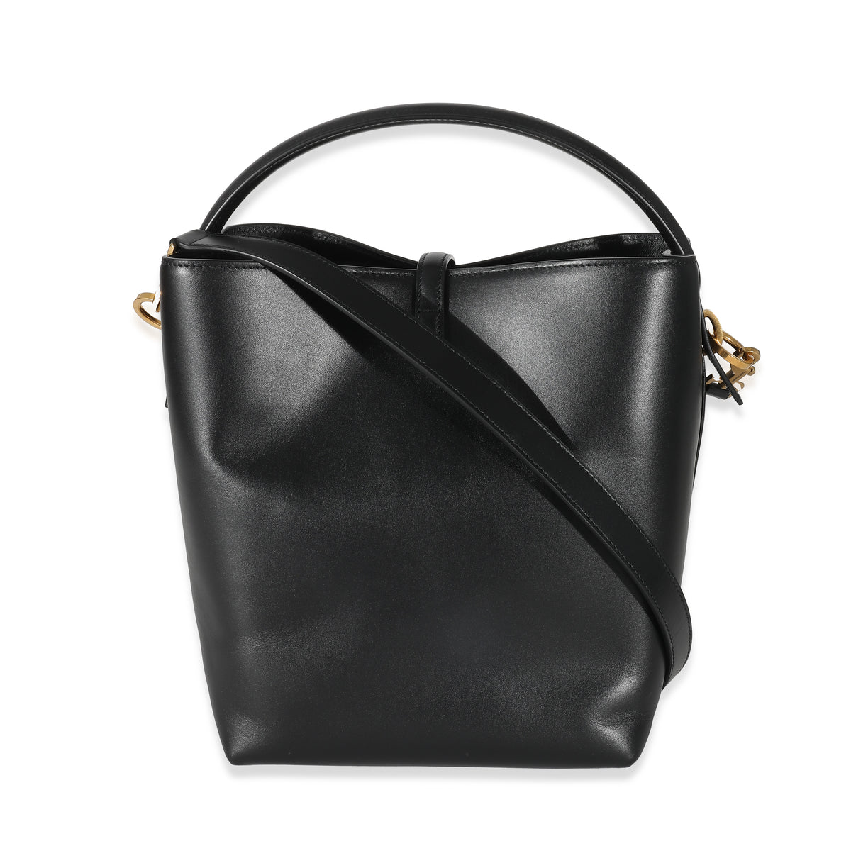 Saint Laurent Black Shiny Calfskin Small Le 37 Bucket Bag Handbag stamp