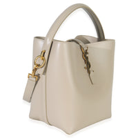 Saint Laurent Beige Shiny Calfskin Small Le 37 Bucket Bag Handbag pv