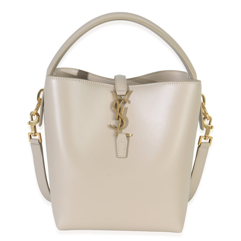 Beige Shiny Calfskin Small Le 37 Bucket Bag