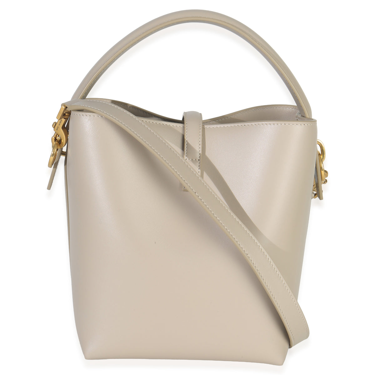 Saint Laurent Beige Calfskin Small Le 37 Bucket Bag Handbag bv