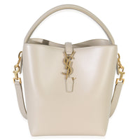 Saint Laurent Beige Calfskin Small Le 37 Bucket Bag Handbag fv