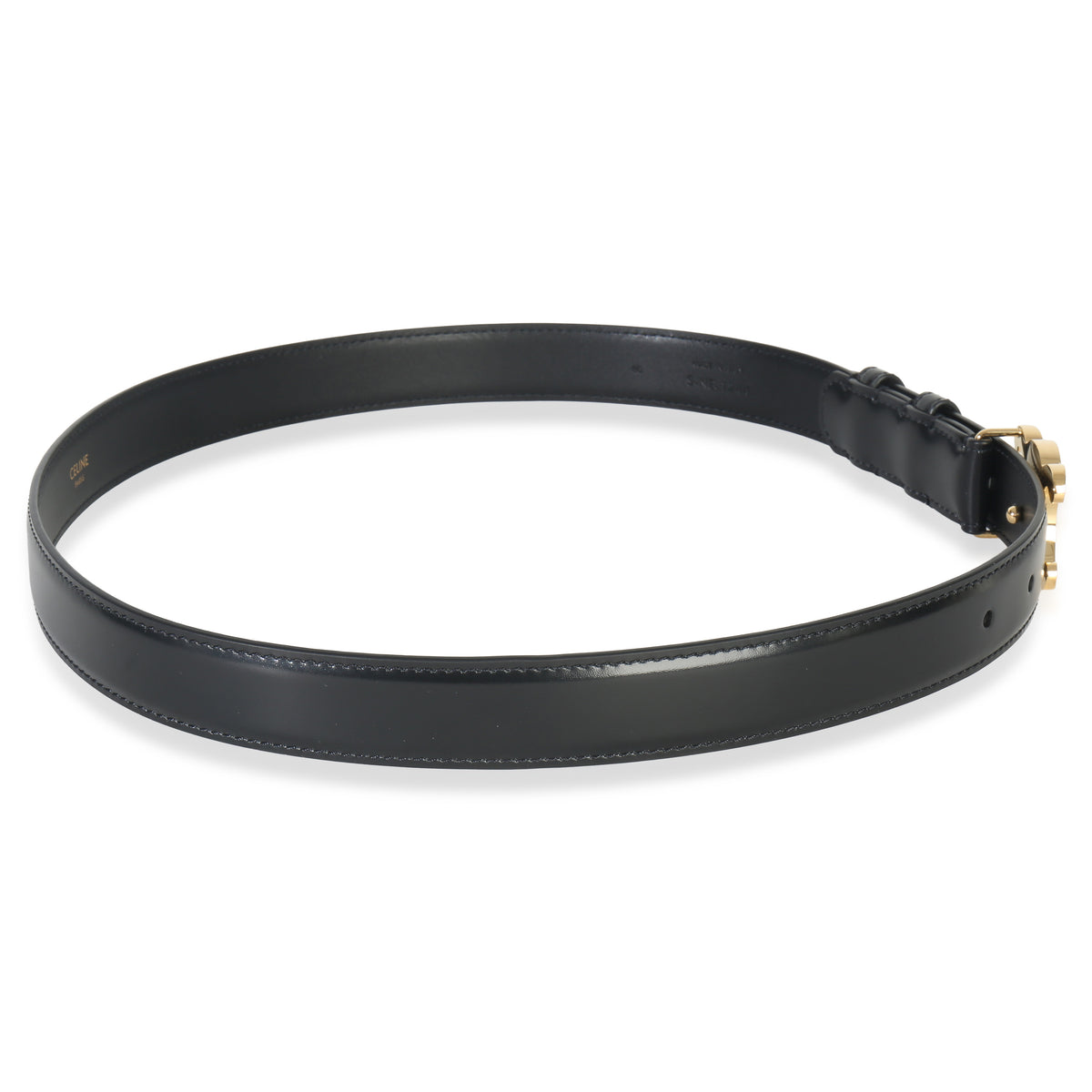 Black Taurillon Calfskin Medium 25mm Triomphe Belt 75
