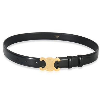 Black Taurillon Calfskin Medium 25mm Triomphe Belt 80