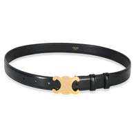 Black Taurillon Calfskin Medium 25mm Triomphe Belt 80