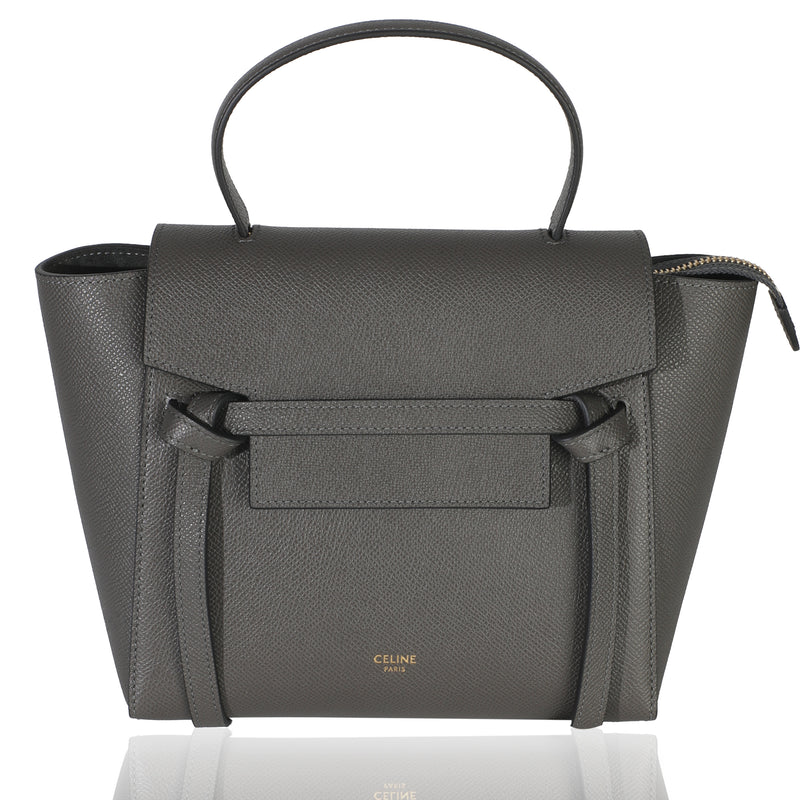 Celine Grey Grained Calfskin Nano Belt Bag Handbag id