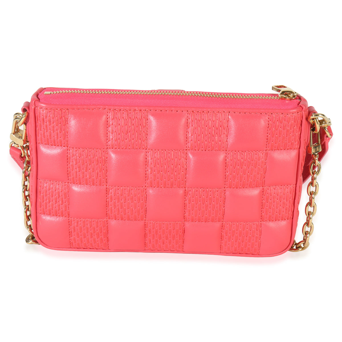 Louis Vuitton Rose Damier Quilted Lambskin Troca Pochette Handbag bv