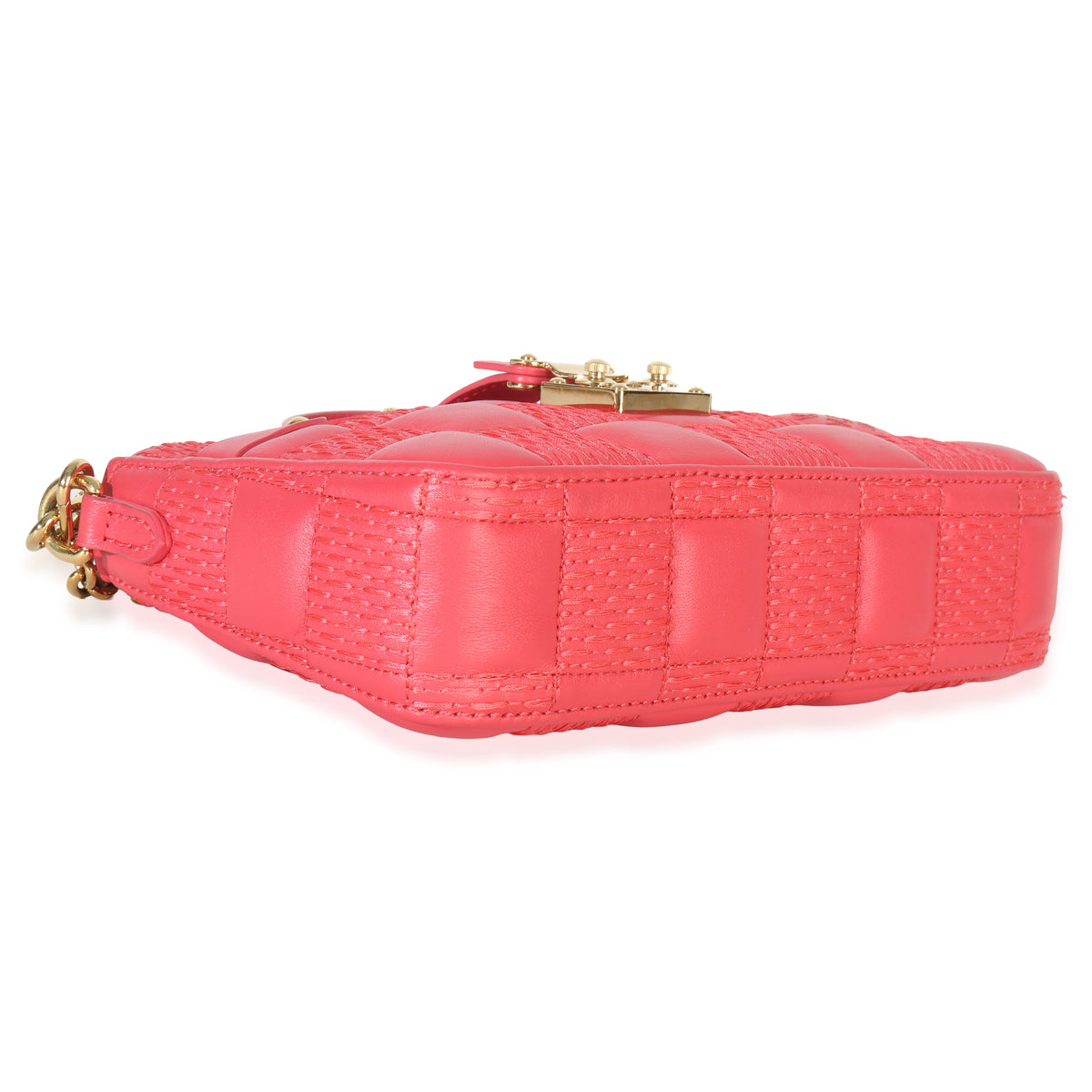 Louis Vuitton Rose Damier Quilted Lambskin Troca Pochette Handbag clasp